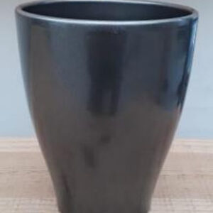 Ceramic Boule Orchid Pot Dark Silver Shiny 14 CM