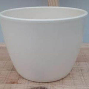 Ceramic Boule Pot Pearl Cream Matt 13.5/12/9.5 CM