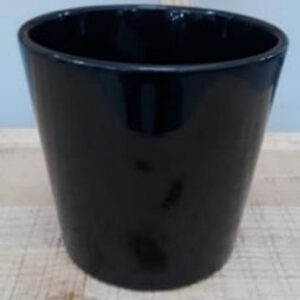 Ceramic Dida Orchid Pot Black Shiny 13 CM
