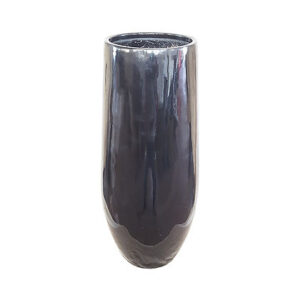 Fiber Stone Pot, Glossy Black