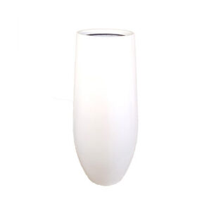 Fiber Stone Pot, Glossy White