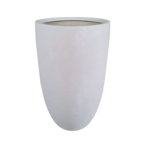 Fiber Stone Pot, White Natural