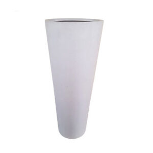 Fiber Stone Pot, White Natural